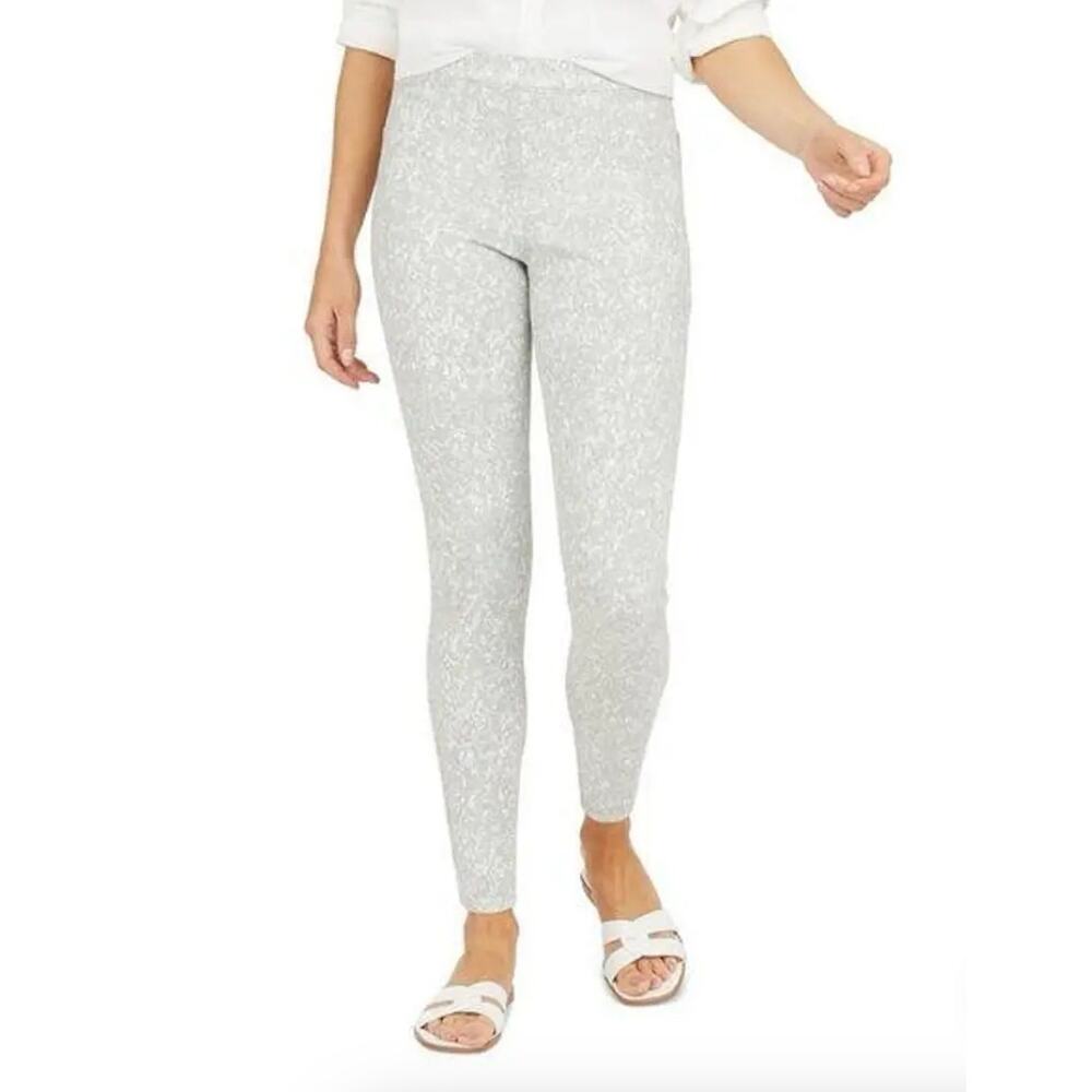 SPANX Jean-ish Ankle Leggings Slimming Stretch Speckled Gray Women's Large